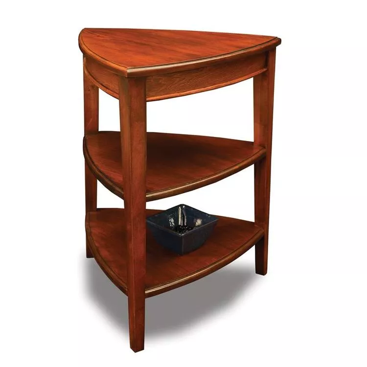 Leick Home 9009 Shield Tier Table, Glazed Auburn