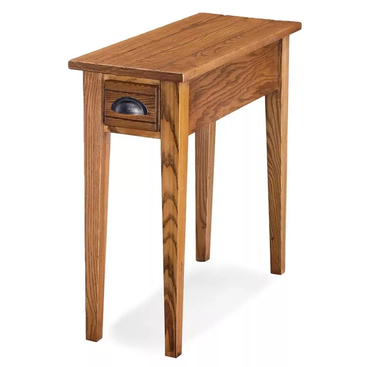 Leick Home One Drawer Bin Pull Side Table, Candleglow