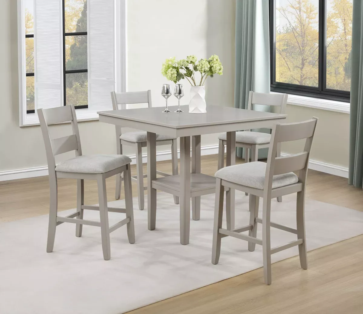 Lester Greige 5 Piece Counter Height Dining Set