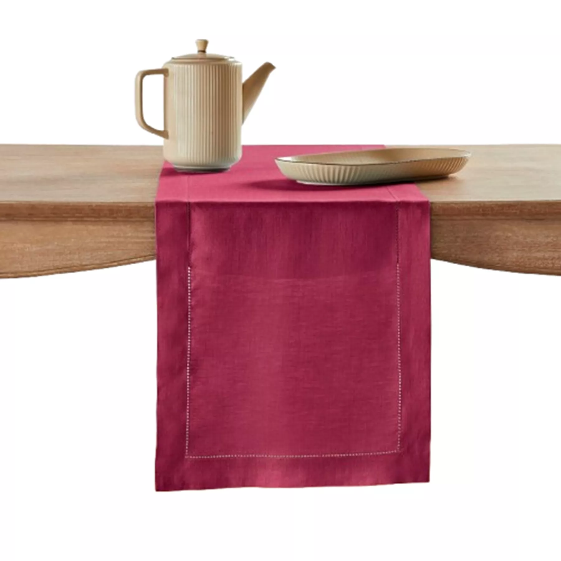 Linen Table Runner - Classic Hemstitch