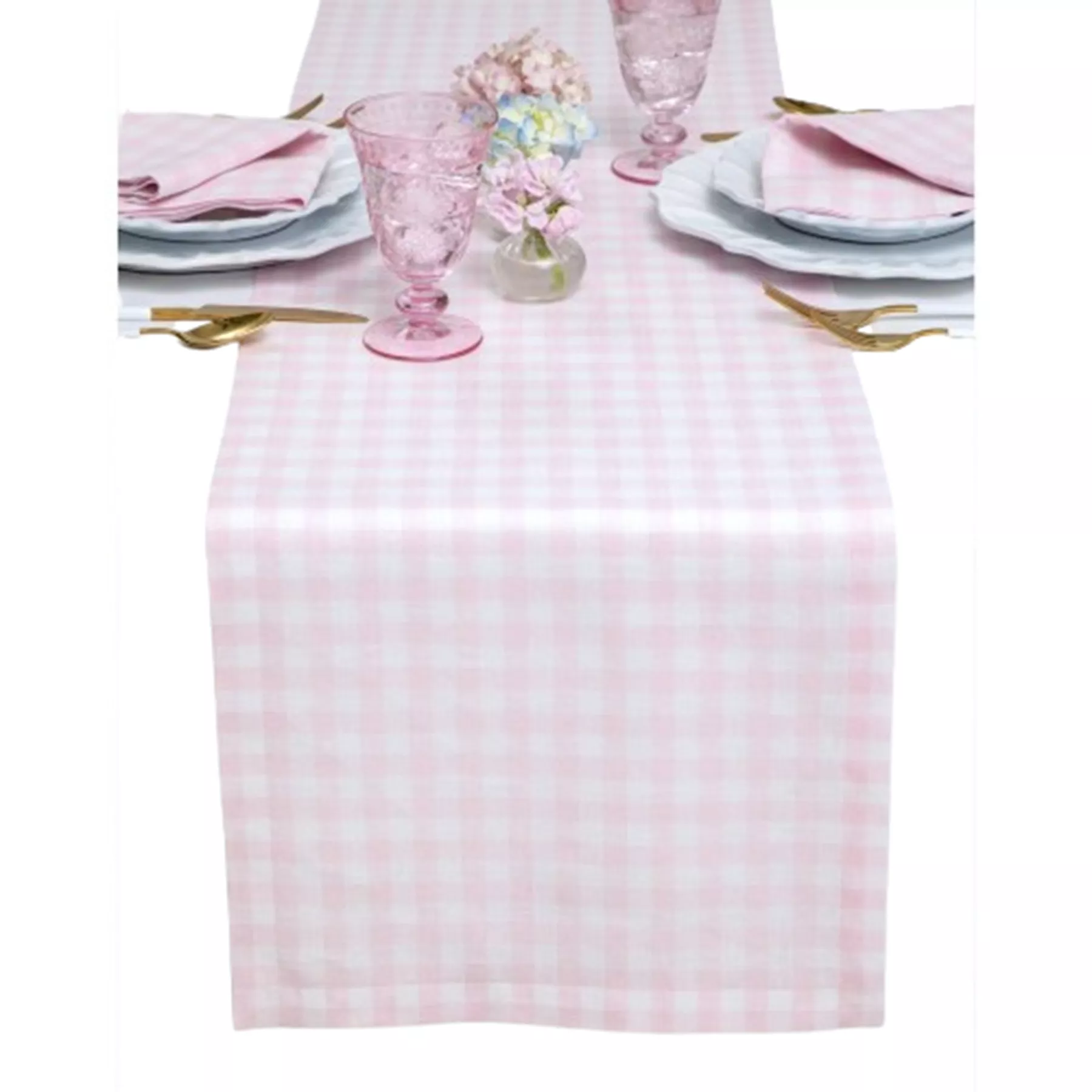 Linen Table Runner - Gingham Check