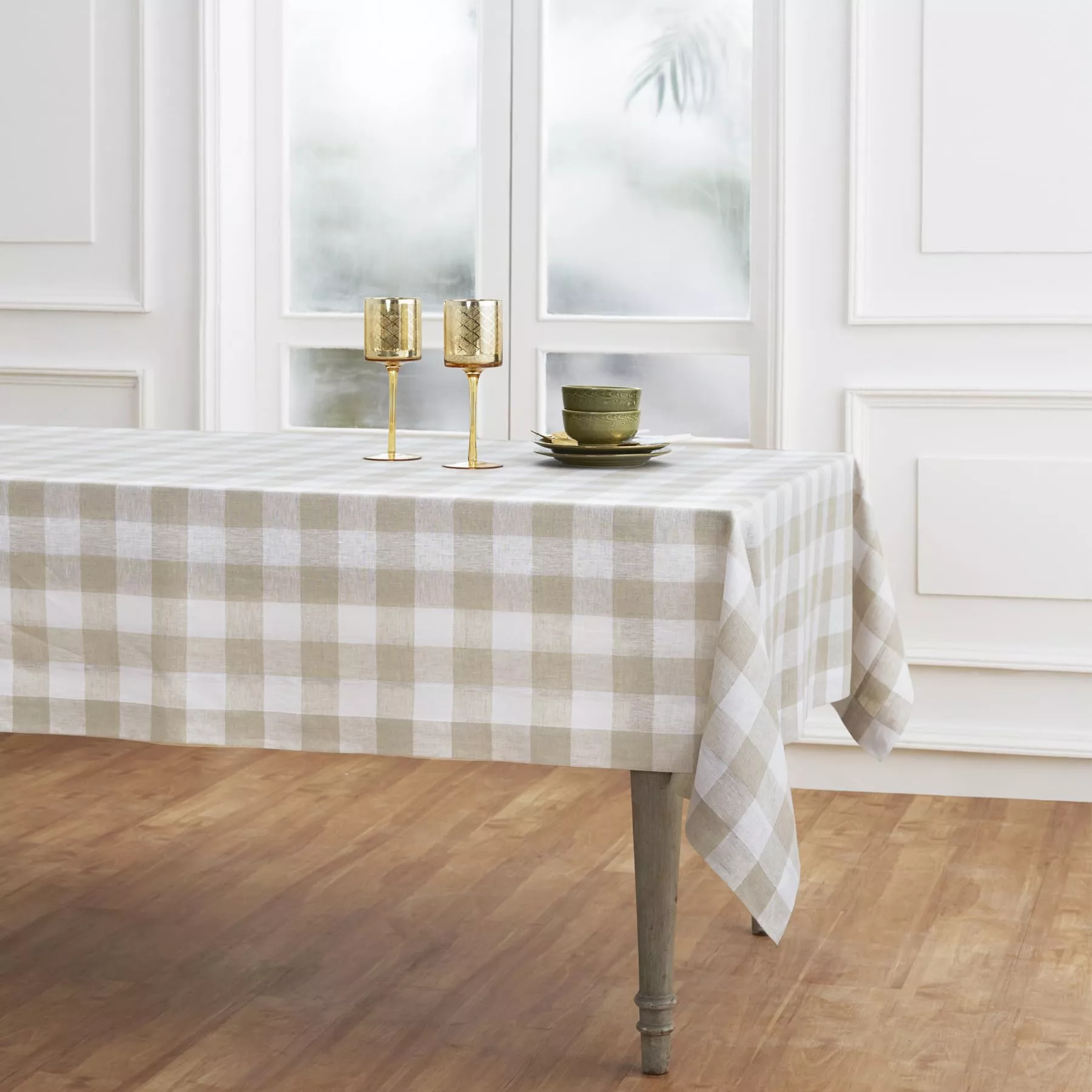 Linen Tablecloth - Buffalo Check