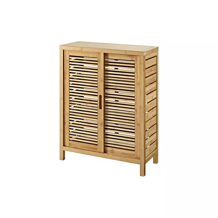 Linon Bracken Bamboo Floor Cabinet Two Door