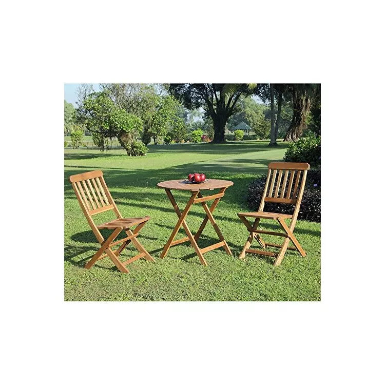 Linon Catalan Three Pc Bistro Set Teak Finish
