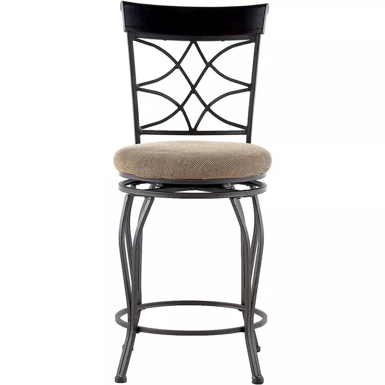 Linon Modern Metallic Counter Stool - Brown & Grey Accent