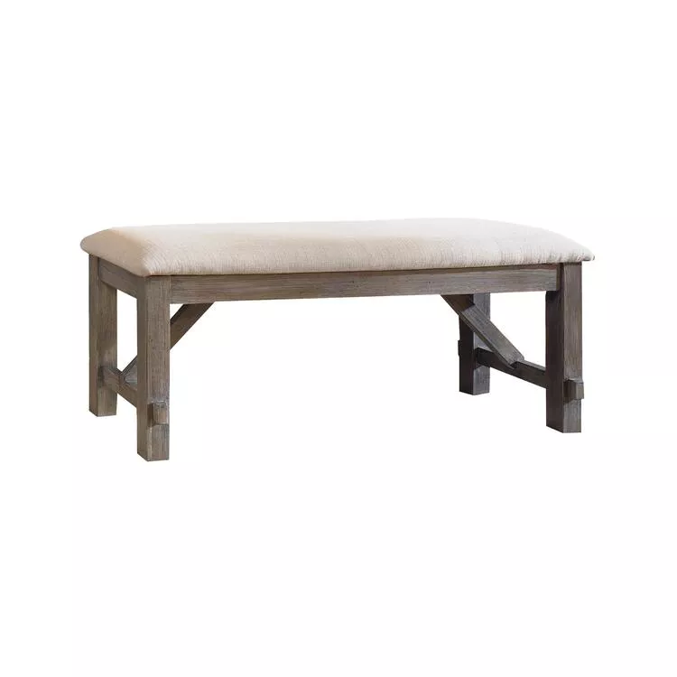 Linon Weathered Grey Dining Bench - Farmhouse Style Seating