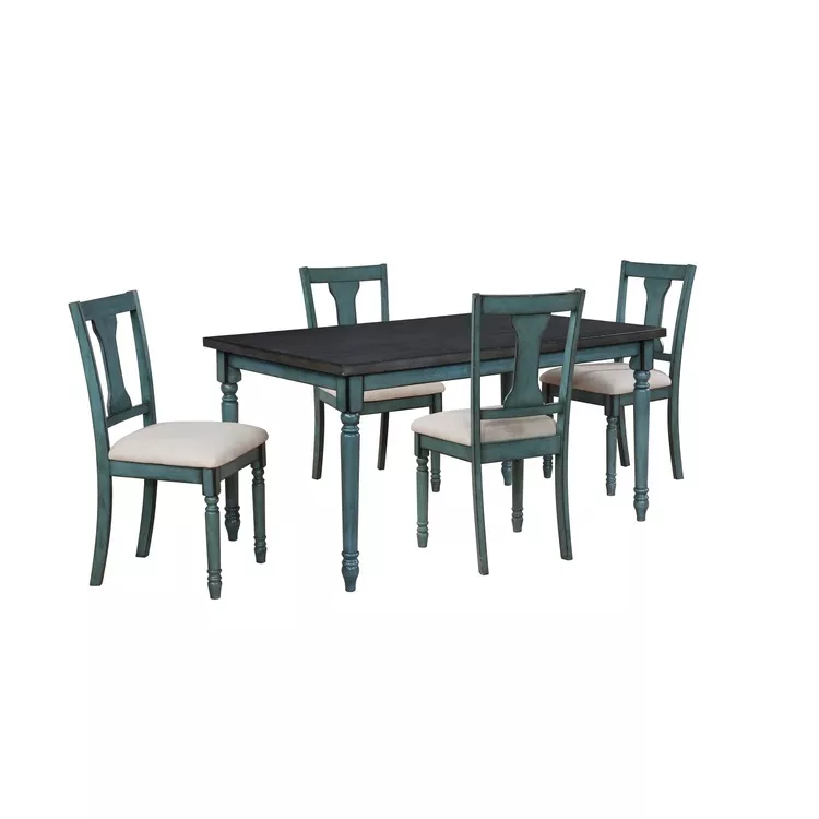 Linon Willow Teal Dining Set 5Pc