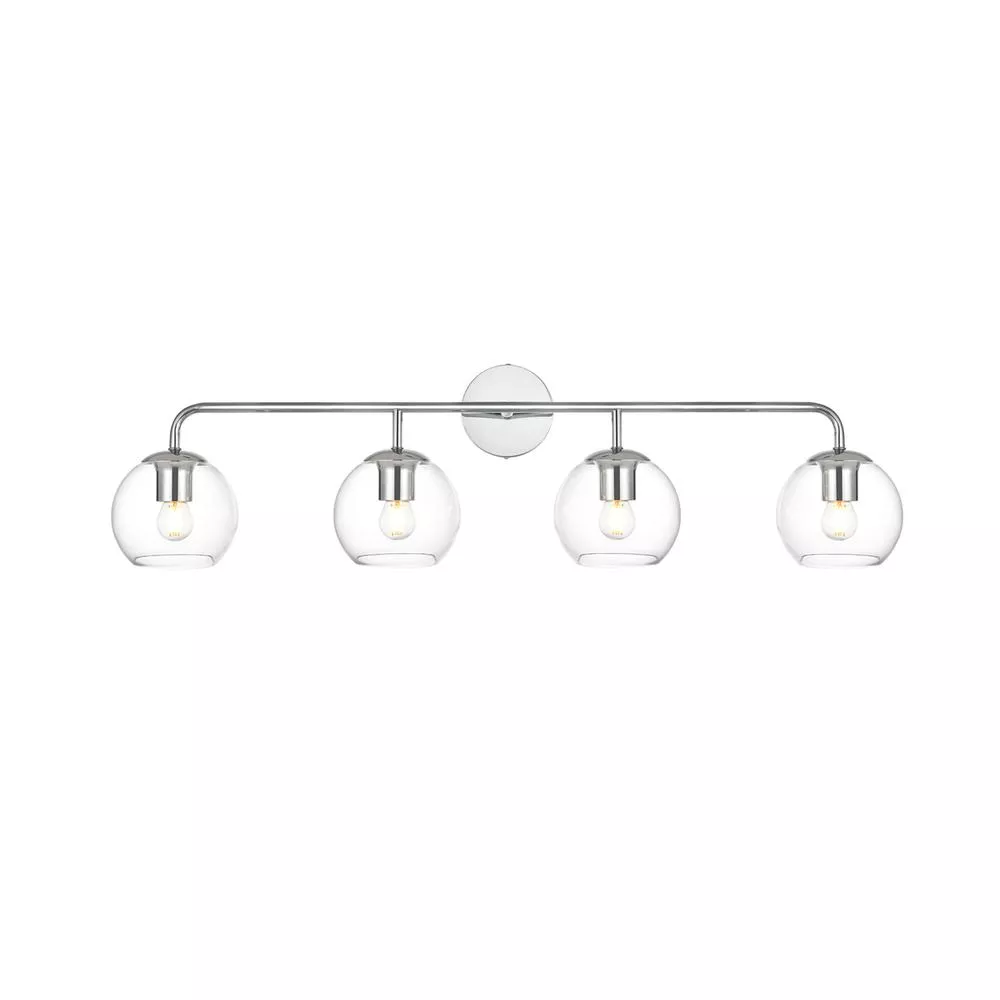 Living District Genesis 4 light Chrome and Clear Bath Sconce