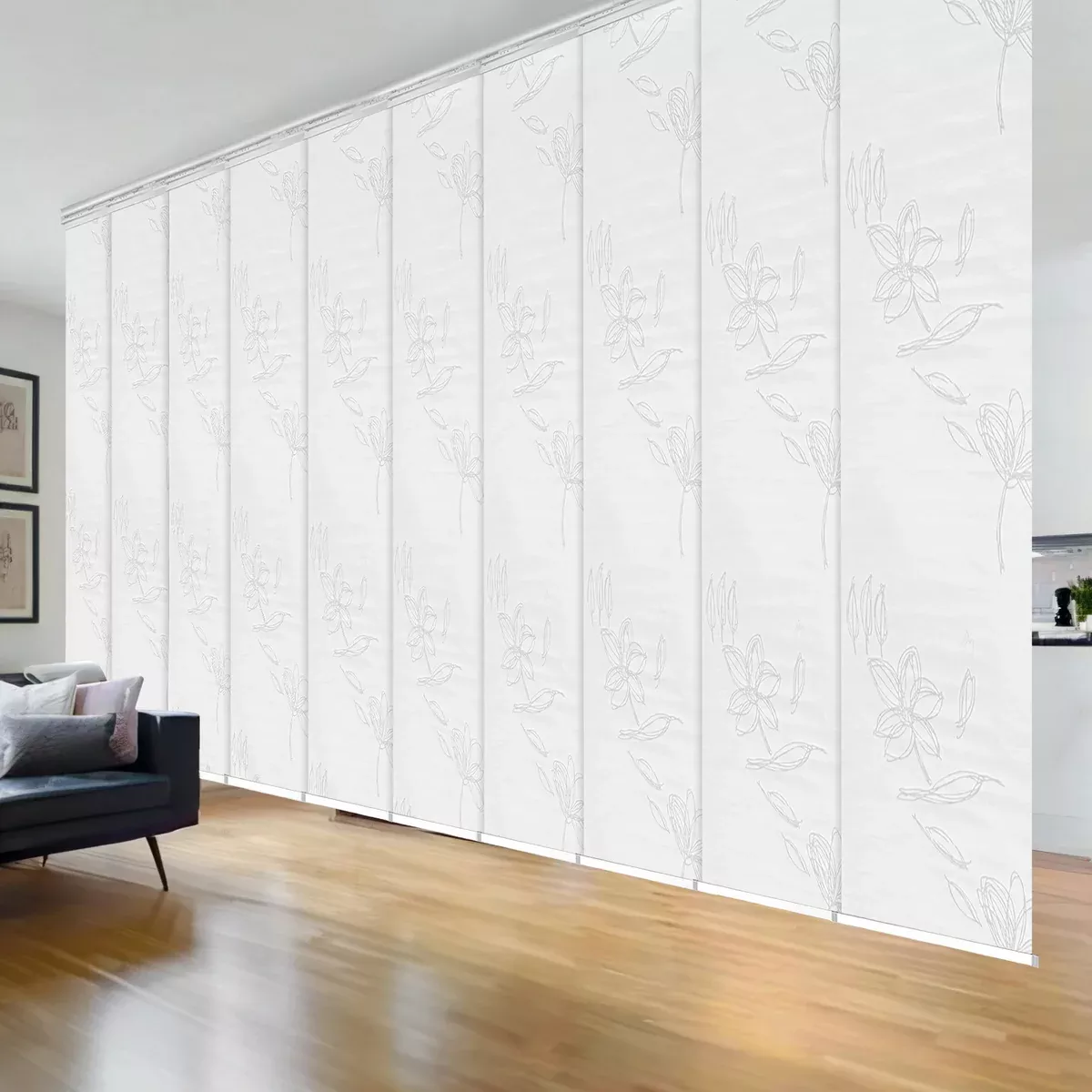 Lotus 10-Panel Panel Track 120"-218"W, Panel width 23.5" - 50% LIGHT-FILTERING