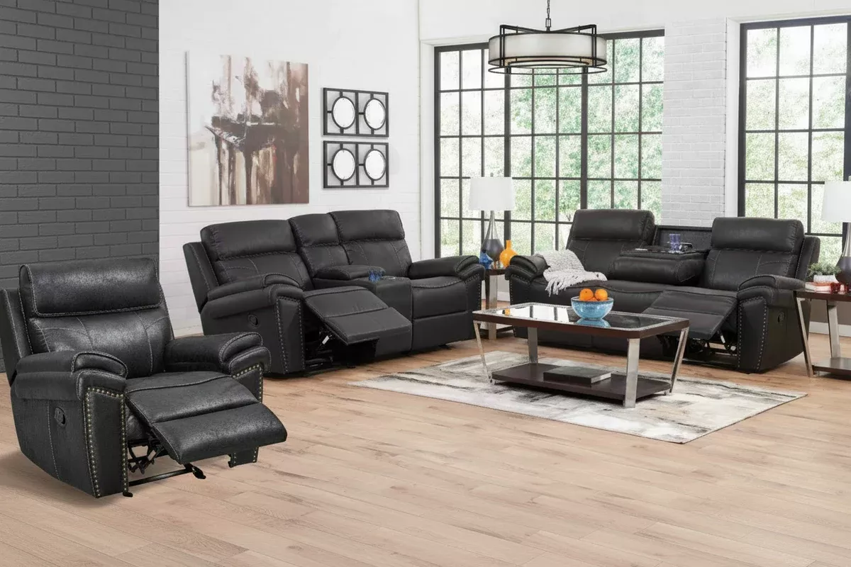 LR3900CC Charcoal Reclining Living Room Set