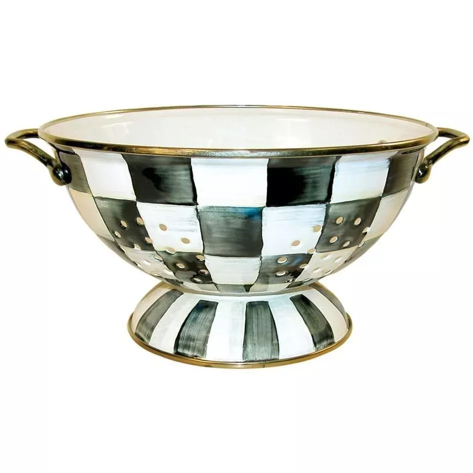 MacKenzie Childs Courtly Check Colander Large