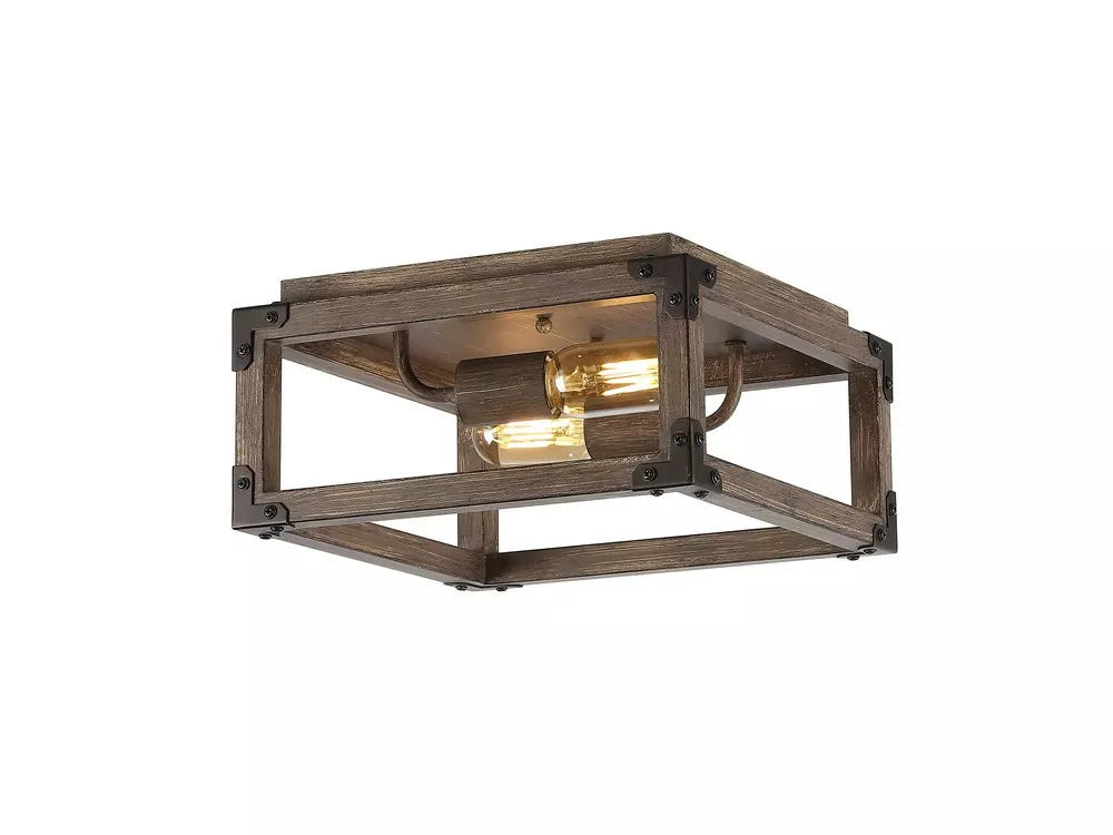 Magnolia 2-Light Iron Rustic Farmhouse LED Flush Mount