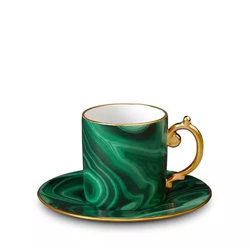 Malachite Espresso Cup & Saucer by L'Objet