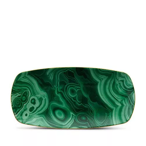 Malachite Rectangular Tray by L'Objet