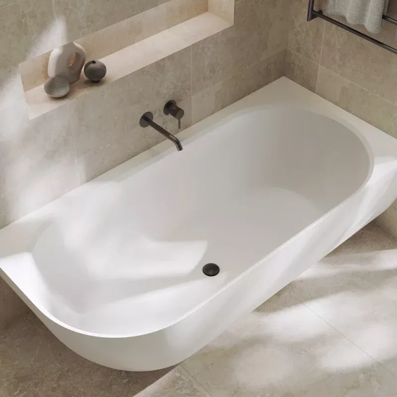 Matta Right-Hand Solid Surface Corner Bath, 1750mm