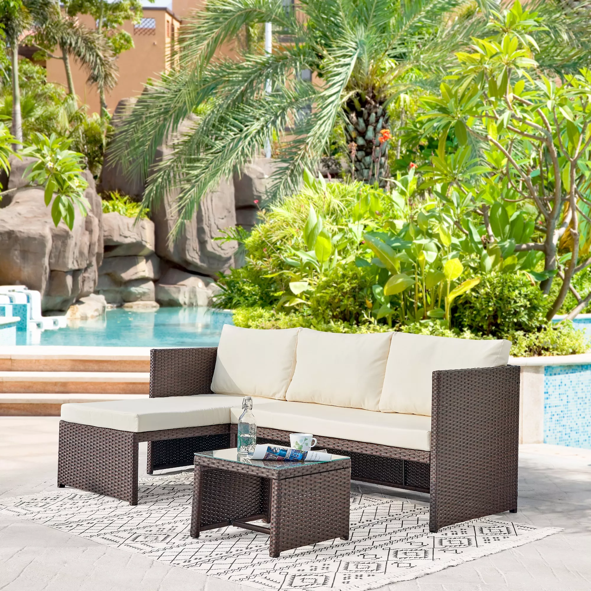 Menton Cream Patio Set