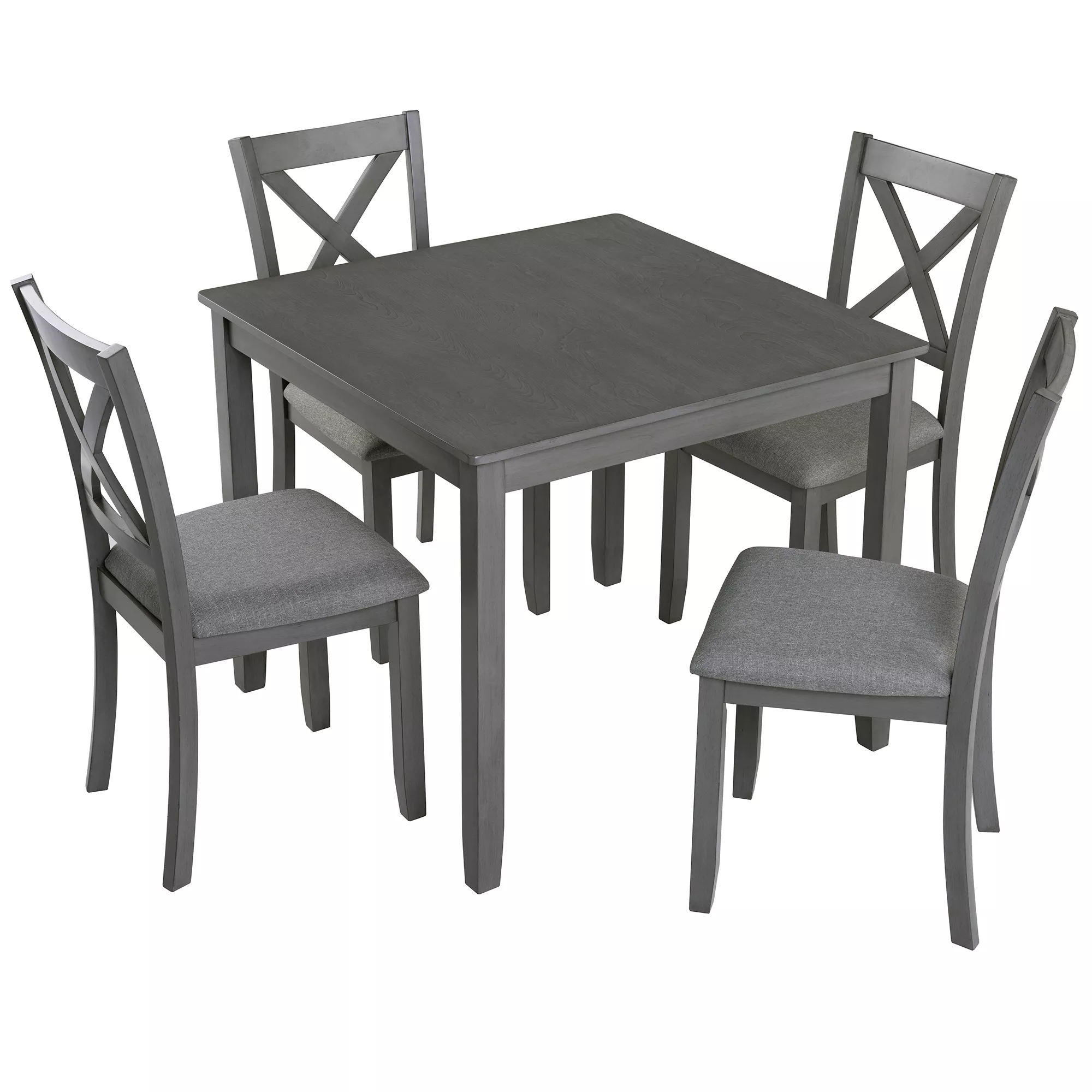 Merax 5-Piece Modern Solid Wood Dining Table Set