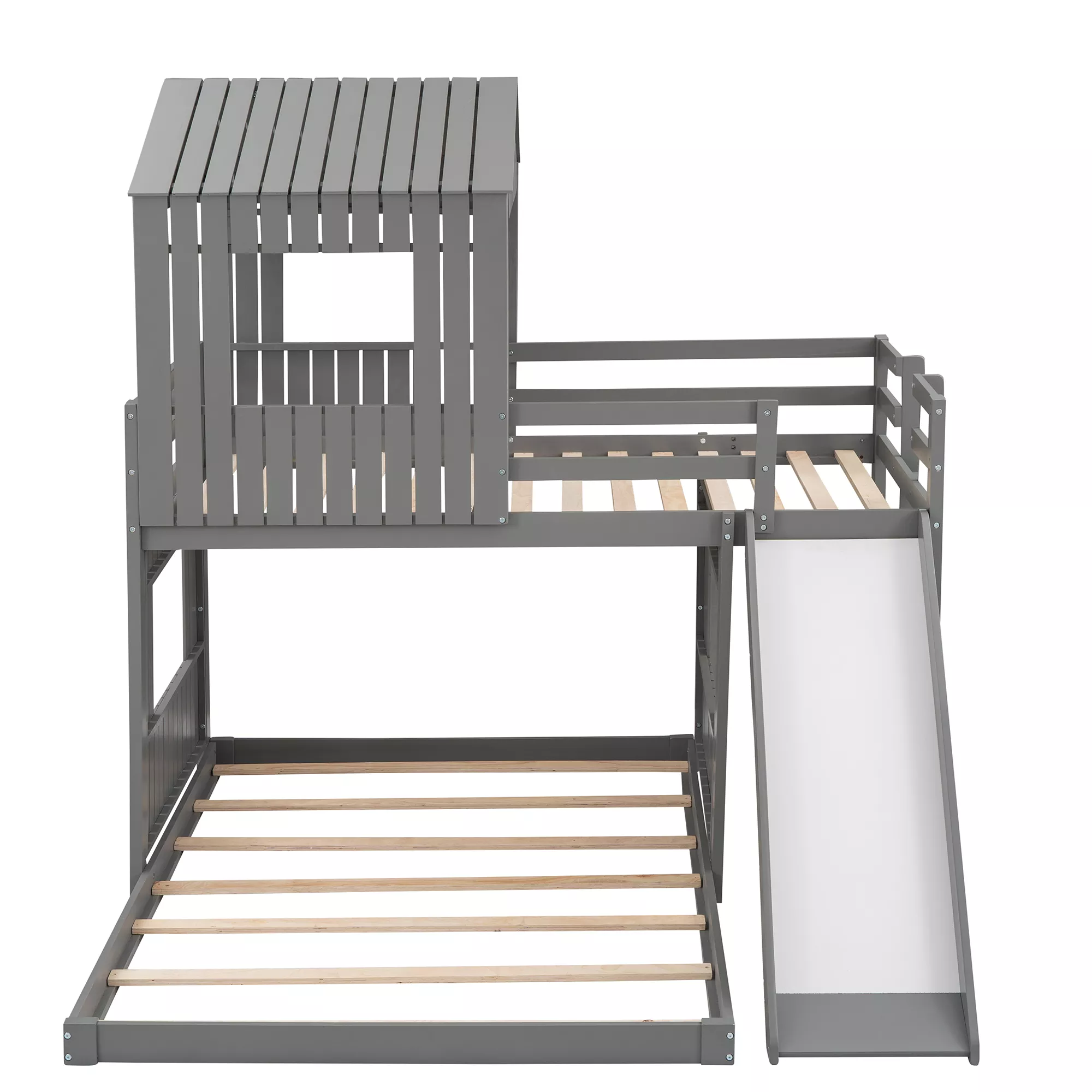 Merax Playhouse Bunk Bed with Slide