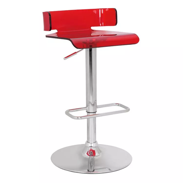 Modern Adjustable Swivel Stool Red Chrome Adjustable Height 22 - 31 - Acme