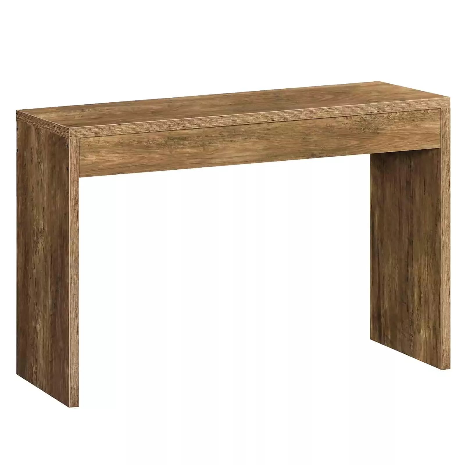 Modern Console Table for Entryway with Open Storage and Clean Lines- Brown