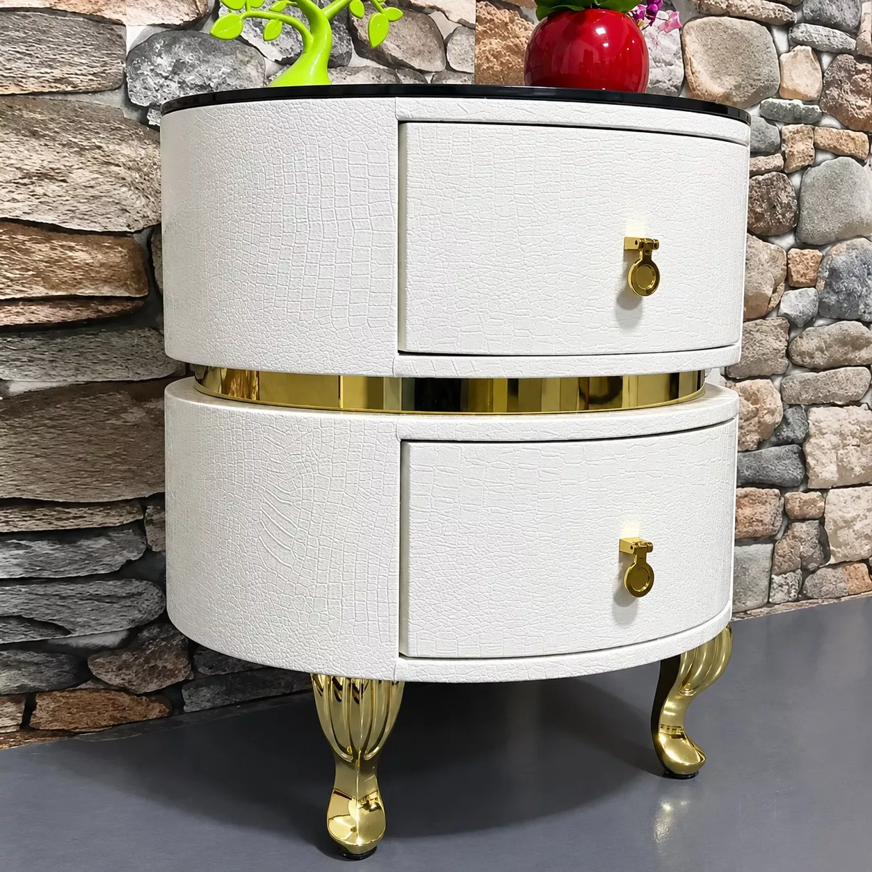 Modern Leather Nightstand Set Of 2