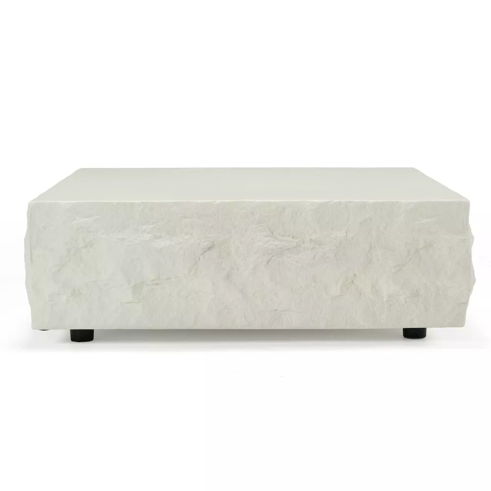 Modrest Quarry - Modern Off-White Square Coffee Table