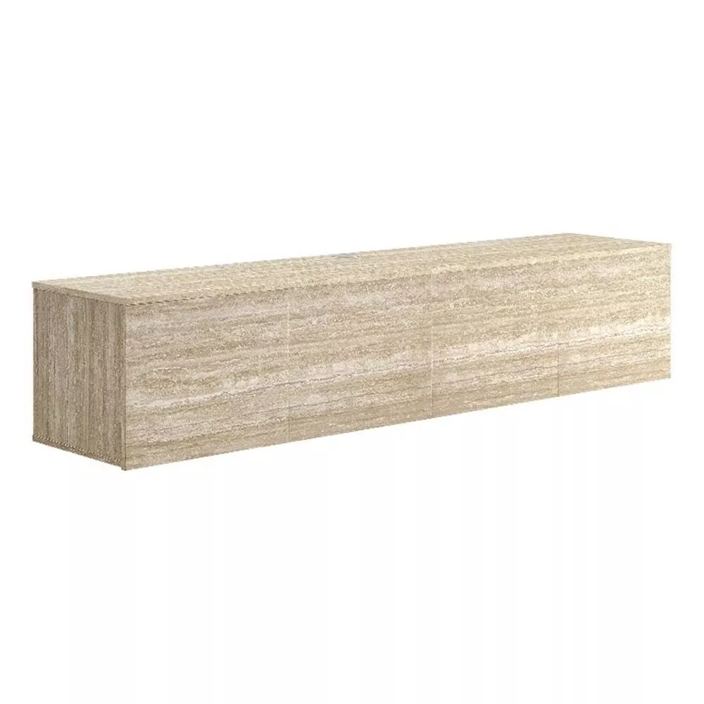 Modway Terra Wall Mounted Floating TV Stand in Travertine