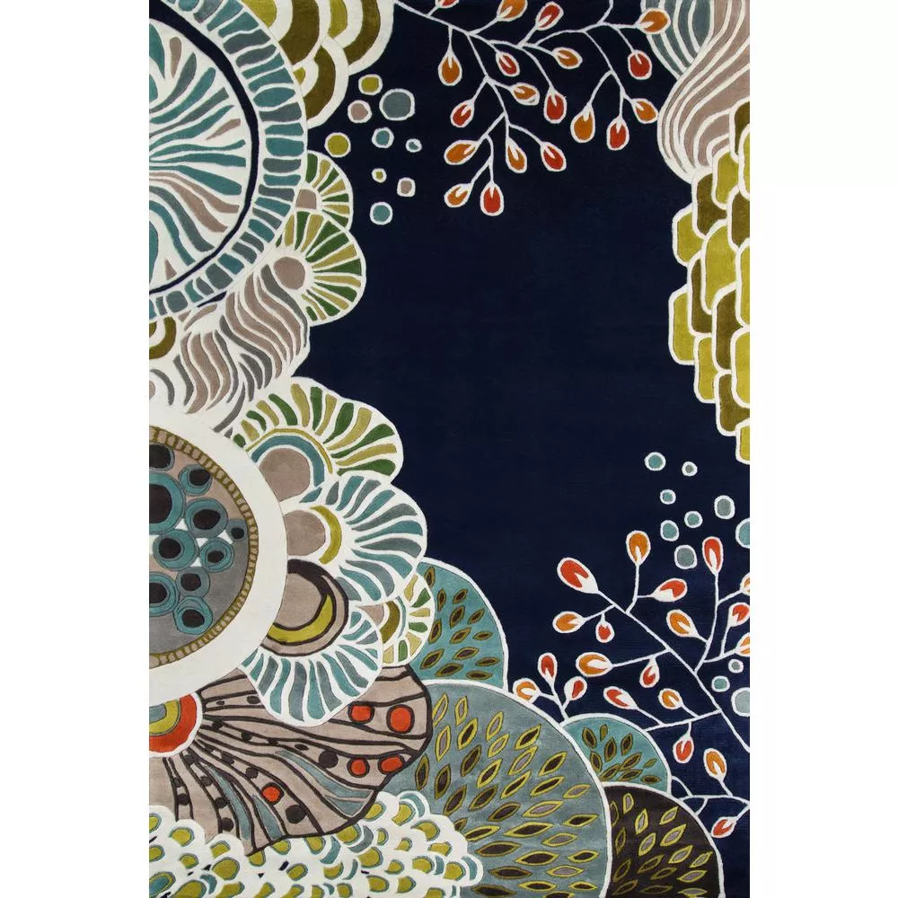 Momeni Casual Rectangle Area Rug, Navy,