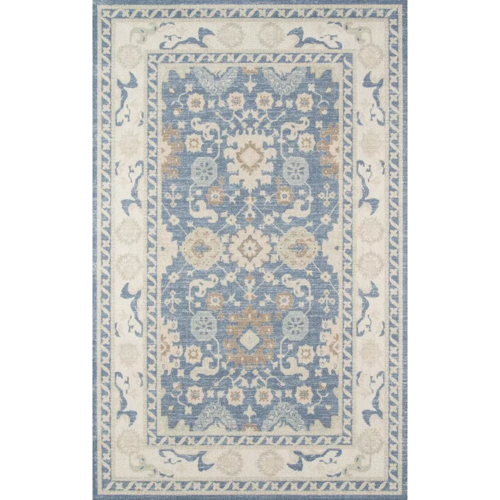 Momeni Traditional Rectangle Area Rug, Light Blue