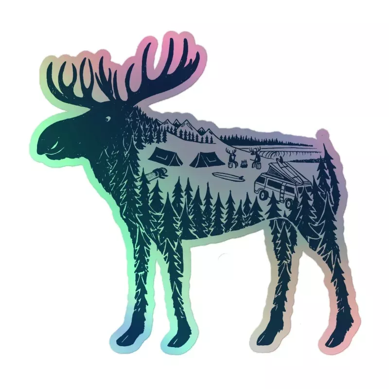 Moose Meet-Up Vanimal Holographic Sticker