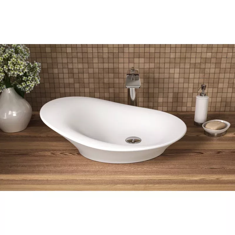 Nanomorph-Wht Stone Bathroom Vessel Sink