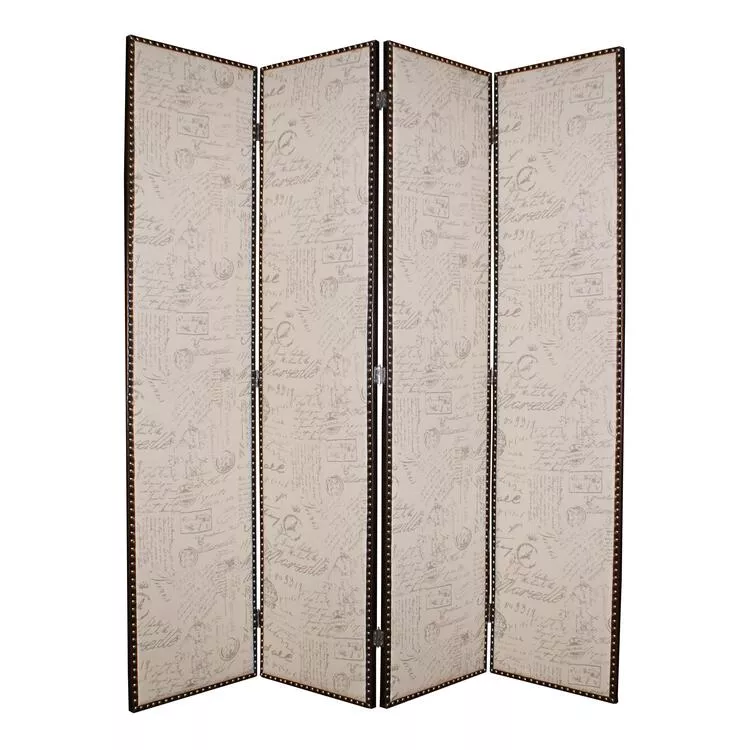Natural Fir Room Divider 4-Panel Double Sided Screen - ScreenGems