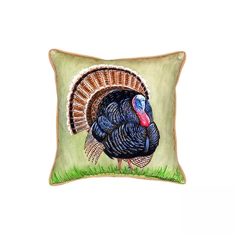 Navy Blue Green Extra Large Zippered Throw Pillow with Polyfill Insert