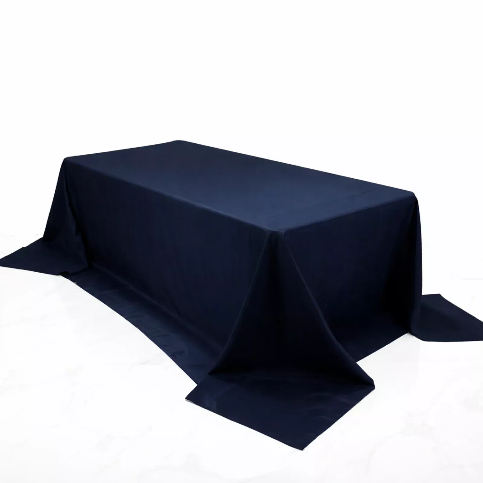 Navy Blue Polyester Rectangular King Tablecloth – 108" x 156" Extra-Wide, Wrinkle-Resistant Banquet Linen for Catering, Events & 8ft Tables