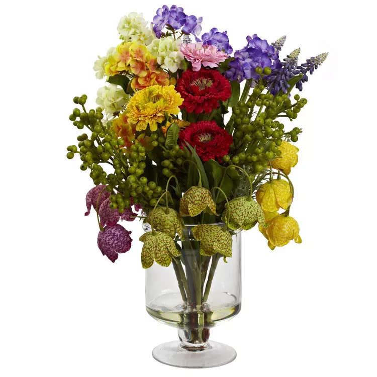 Nearly Natural Spring Floral Arrangement