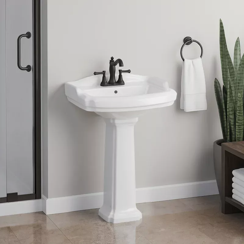 Noppenstein Vitreous China Pedestal Sink