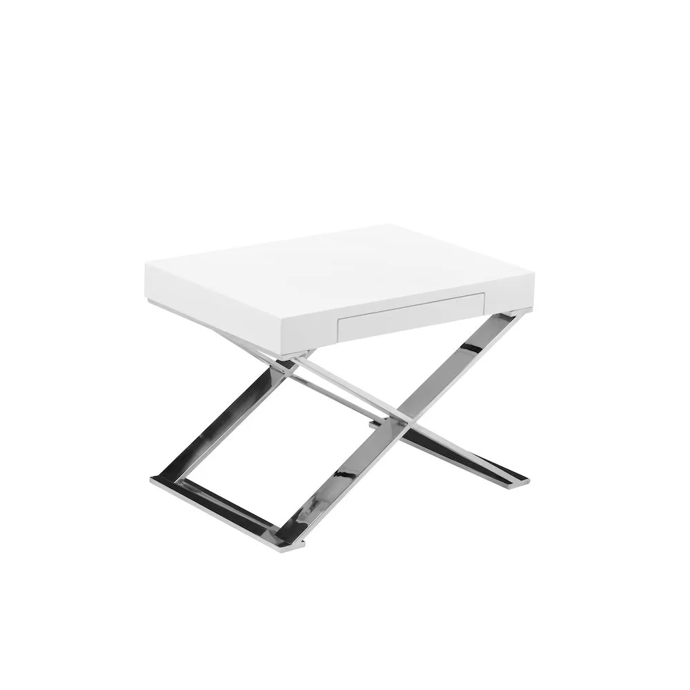 Pangea Home Alexa Side Table White