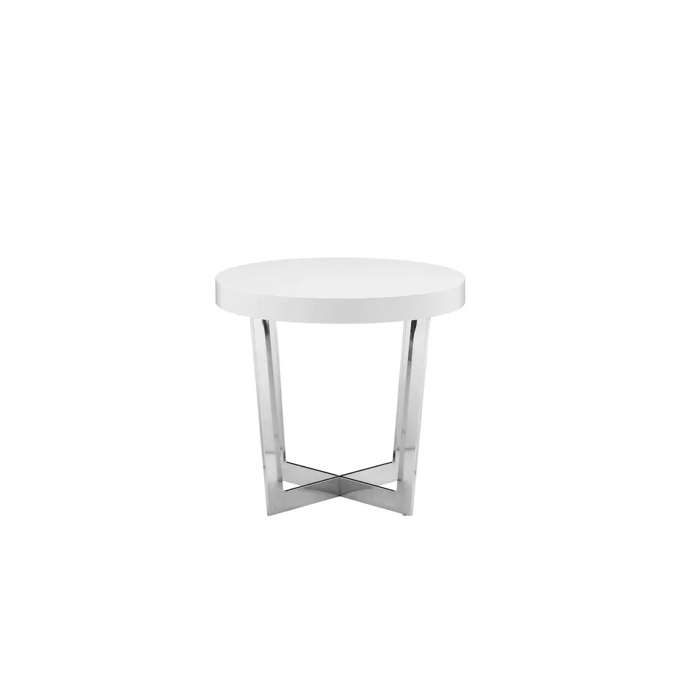 Pangea Home Oyster Side Table White