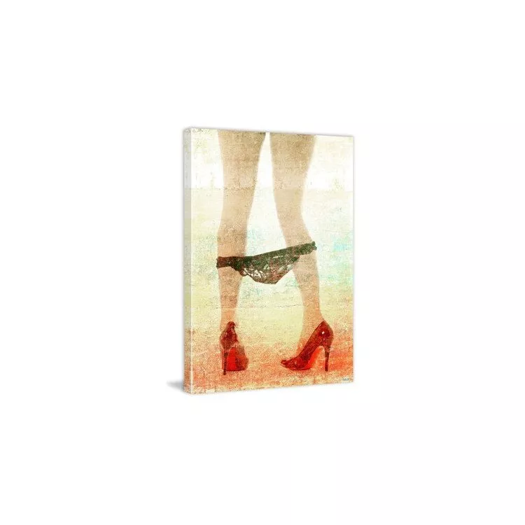 Pants Down Painting Print on Wrapped Canvas