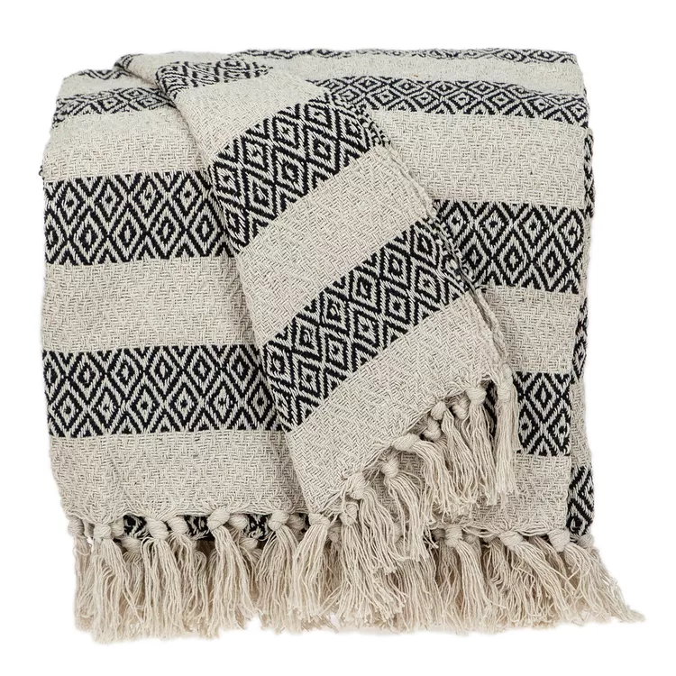 Parkland Collection Beige Handwoven Throw 52" x 67"