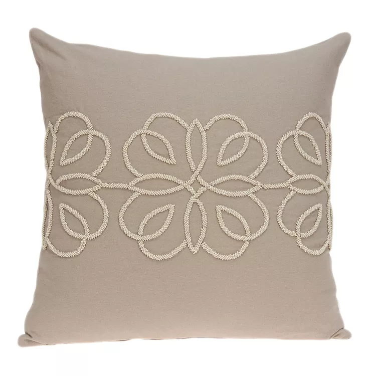 Parkland Collection Beige Throw Pillow Sutra