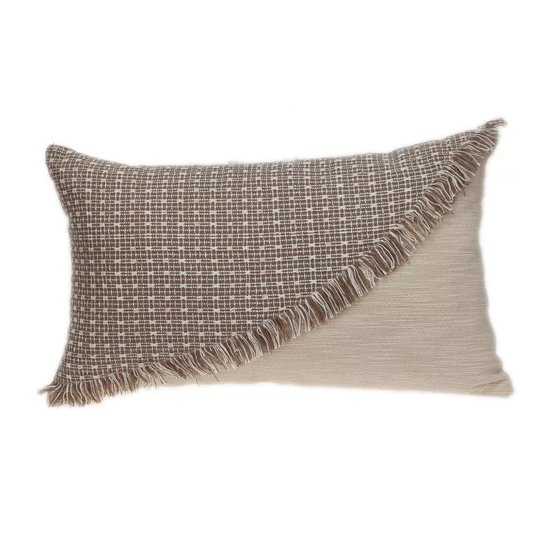 Parkland Collection Beige Throw Pillow - Transitional Design