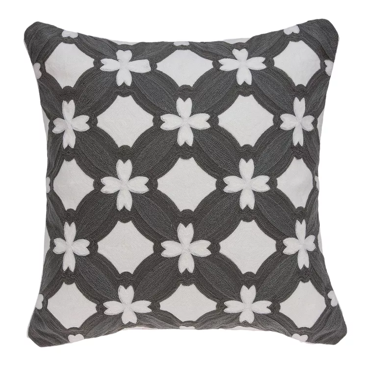 Parkland Collection Gray & White Throw Pillow