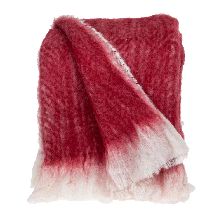 Parkland Collection Nagar Transitional Red 52" x 67" WOVEN HANDLOOM Throw