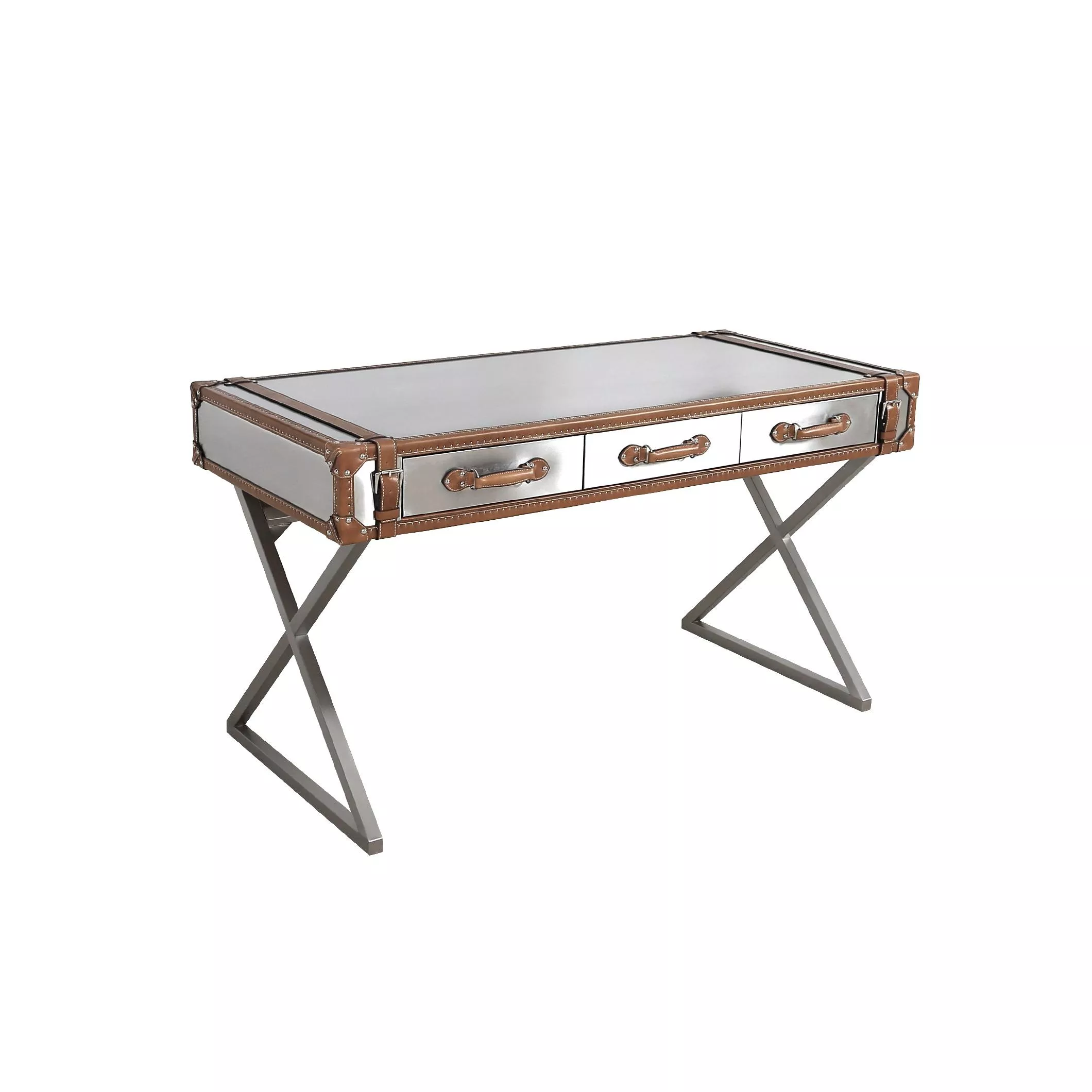 Pasargad Home Brookline Genuine Leather Desk