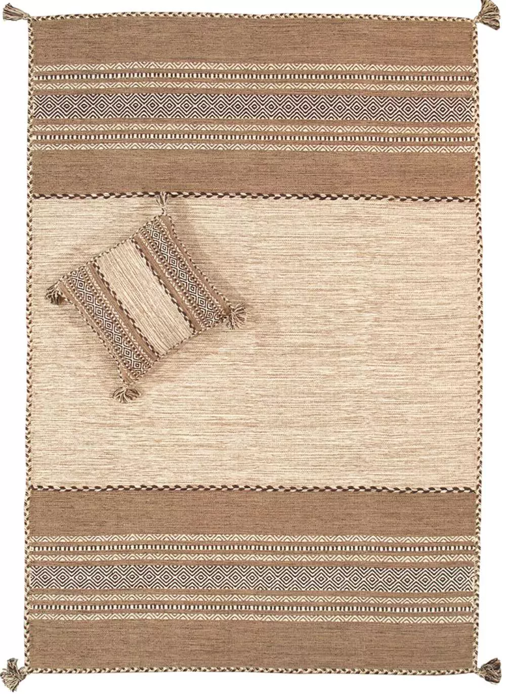 Pasargad Home Kilim Hand-Woven Lamb's Wool Area Rug- 5' 2" X 7' 6"