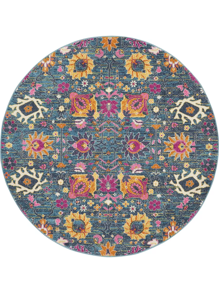 Passion PSN01 Denim 4' x Round Rug