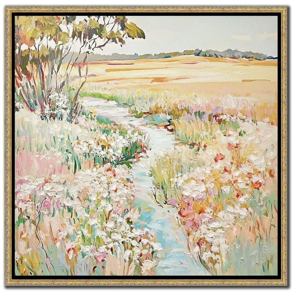 Pastel Passage - Hand Embellished Canvas In Floating Frame