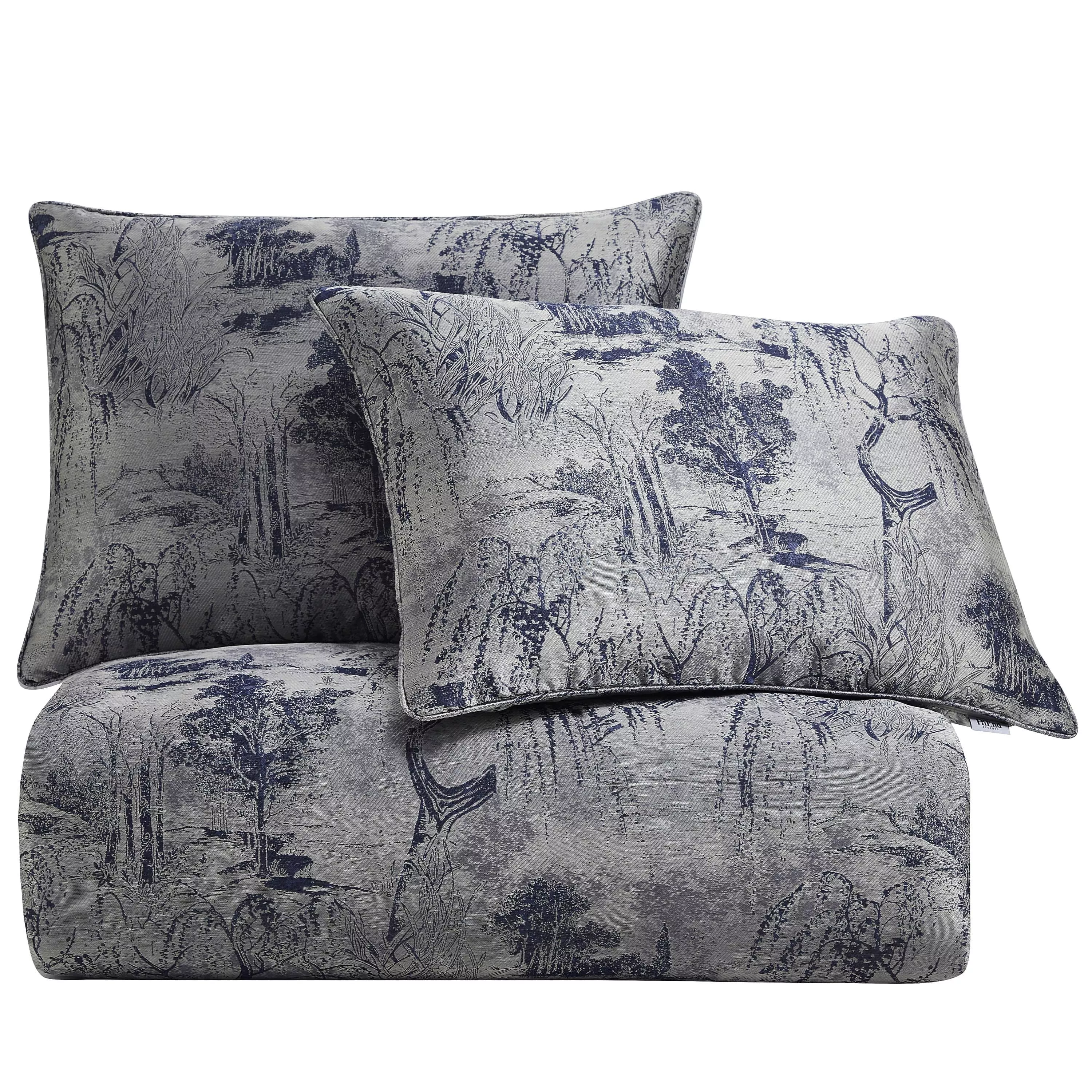 Pastoral Jacquard Silver King Comforter Set