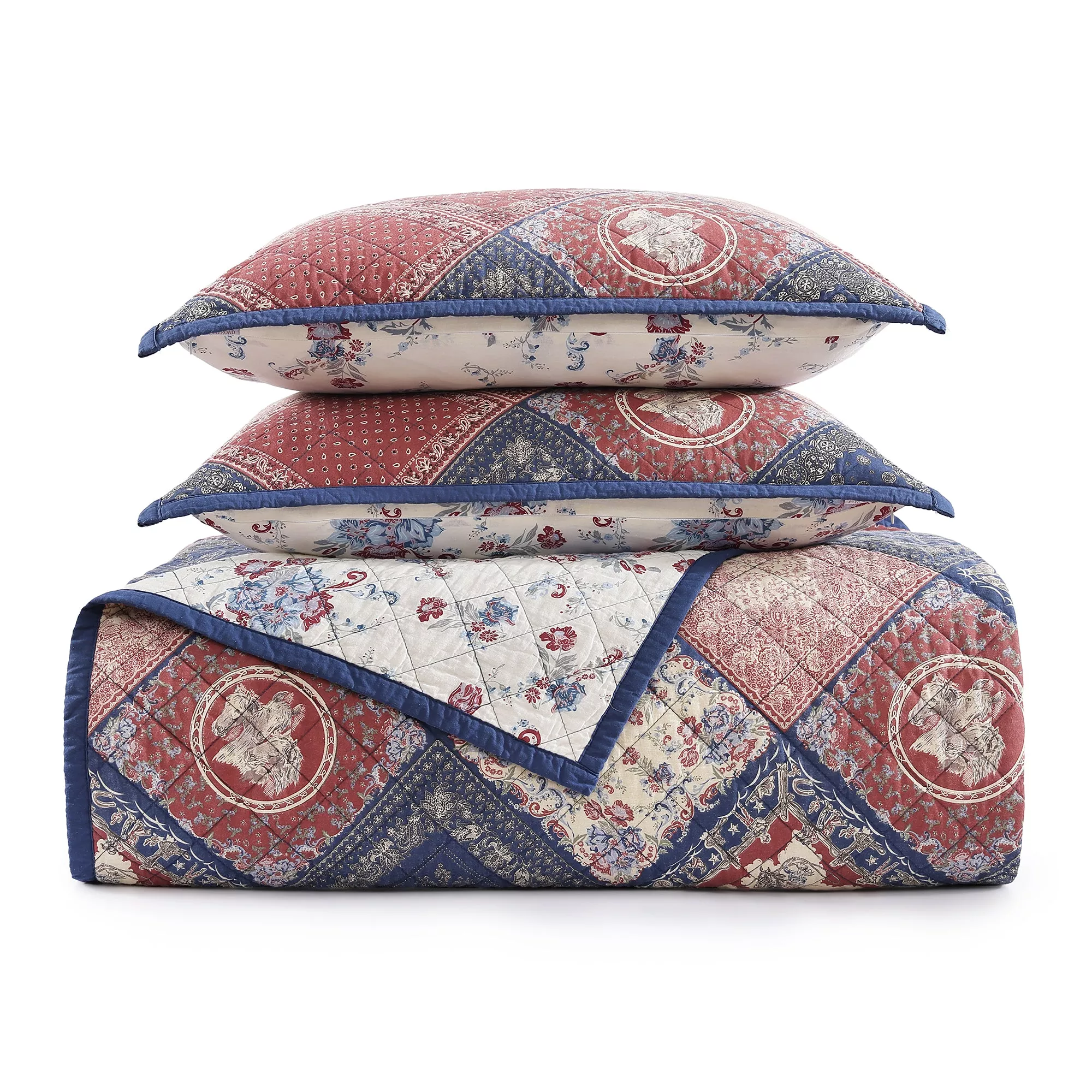 Patchwork Bandana King Reversible Quilt Set